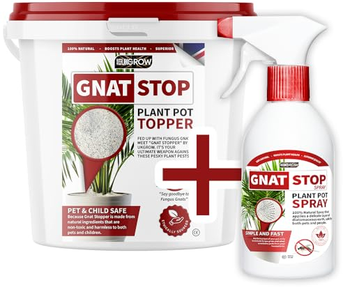 Gnat Killer Indoor Plants: Versatile Combo Packs with 1L/2L/5L Bucket & Spray Options Gnat Stop Spray and Gnat Stop Plant Pot Topper Ultimate combo (1 Litre Gnat Stop Bucket + 500ml Gnat Stop Spray)