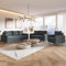 MOTIVENA Leo Sofagarnituren, Sofa Set 3 2 1 Wohnzimmer, Sofa 3 2 1 Set, Couch Set, Futon Set, Wohnzimmer Couch Set, Couch 3 2 1 Set, Taschenfederkern (H3), Samt, Grau Anthrazit