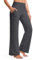 Timuspo Yoga Pants Damen mit Seitentaschen Wide Leg Hose Bequeme Sporthosen Breiter Elastischer Bund Jogginghose Grau L