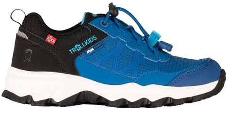 Trollkids Kids Trolltunga Hiker Low XT 34, Harbor Blue/Aqua Haze