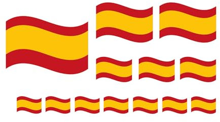 •Pegatinas Stickers Bandera España Pack 12 Unidades de Adhesivos para Coche Moto Scooter Quad ATV Biclicleta Cascos