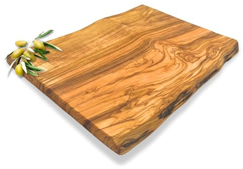 Tagliere in legno d'ulivo secolare - Dimensioni minime 30x23x2,2 cm - Tuquam - Tagliere da cucina in legno d'ulivo - colazione, pranzo e cena - Tagliere per verdure, frutta e carne