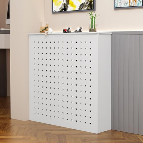 CMYAOYC Heizkörperverkleidung Heizungsabdeckung Weiß Radiator Cover Moderne, Wasserdichter Router Schrank, Geeignet für Dekoratives Wohnzimmer, Einfache Montage(60x60x15cm/24x24x6in)