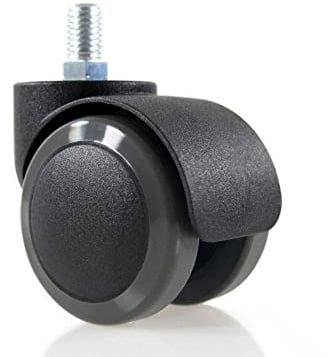 hjh OFFICE 619007 5X Hartbodenrollen 50mm / Gewinde M10 Büro-Stuhl-Rollen für Hartböden (5er Pack)