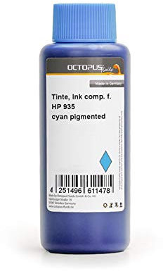 Octopus Fluids 250ml Tinte für HP 935 Druckerpatronen, Farbe Cyan, Druckertinte für HP Officejet PRO 6820, PRO 6800 Series, PRO 6830, PRO 6230 (kein OEM)