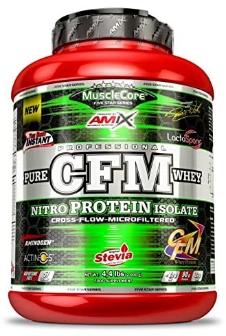 AMIX - Proteína Isolada - MuscleCore CFM Nitro 2 kg - Favorece el desarrollo muscular y acelera la recuperación - Contiene Enzimas Digestivas Aminogen - Proteína Whey en polvo - Sabor Fresa-Yogurt