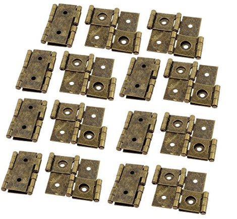 sourcing map 15pcs Charnière Boîte à bijoux Porte Placard Armoire 46mmx54mm rétro Paravent double effet Couleur Bronze