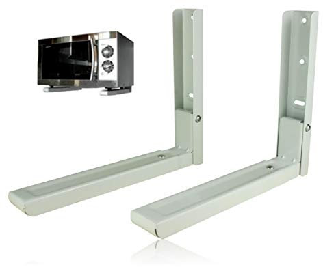 Bayli Mikrowellenhalterung Ausziehbar 31-47,5cm Microwelle Tragkraft 40kg Halter für Mikrowelle - Küchenregal Mini Backofen Halterung inkl. Montagematerial - Wandbefestigung - Küchengeräte Regal