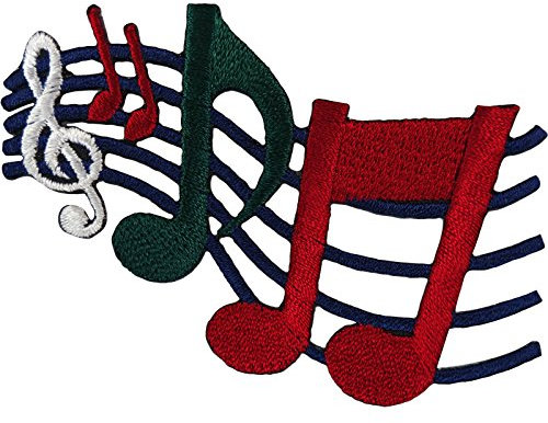 Music Notes Patch Iron Sew On T Shirt Jeans Bag Embroidered Badge Musical Sheet