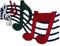 Music Notes Patch Iron Sew On T Shirt Jeans Bag Embroidered Badge Musical Sheet