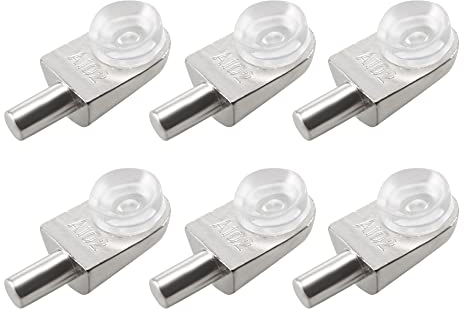 sourcing map 20pcs Taquets étagère mural support d'étagère en verre en alliage de zinc ventouse