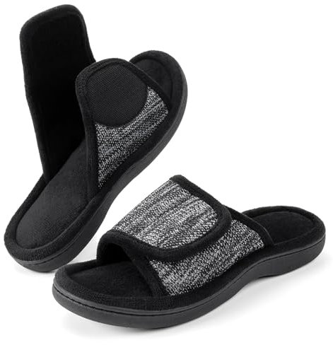 RockDove Pantofole da Donna Avvolgenti Regolabili in Memory Foam, Nero, 38/39 EU