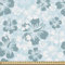 ABAKUHAUS Hawaii Gewebe als Meterware, Verblaßte Blumen-Schattenbilder, Dicht Gewebter Stoff zum Nähen Polster Wohnaccessoires, 3M (148x300cm), Türkis Hellblau