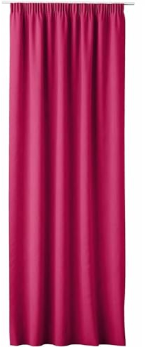 JEMIDI Vorhang Blickdicht 140x250cm - Gardine mit Kräuselband Universalband - 100% Polyester Schal lang für Wohnzimmer Schlafzimmer - Fuchsia