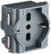 Vimar 0R16211 Toma de corriente SICURY 2P+T 16 A 250 V~ universal estándar italiano P40, gris - 2 módulos