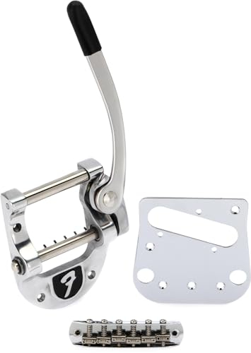 Bigsby F Logo B5 Vibrato Kit für Fender Telecaster, Aluminium poliert