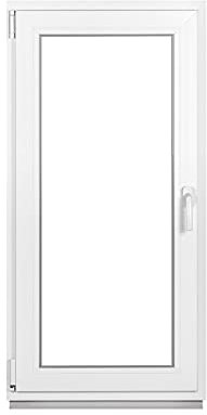 Comforta - Finestra in plastica di alta qualità, colore bianco, in vetro di isogo, 400 x 1000 mm, larghezza x altezza: 40 x 100 cm, con doppio vetro DIN a sinistra, funzione girevole