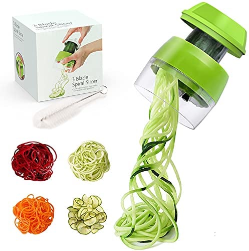 Cortador de verduras - Cortador de verduras Spiralizer 4 en 1,Espaguetis Verdura,Espiral de Verduras Rebanadora para Calabacín Fideos,Zanahoria Espaguetis,Pepino Tagliatelle