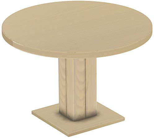 B.R.A.S.I.L.-Möbel Brasilmöbel Säulentisch Rio UNO Rund 120 cm Birke Tisch Esstisch Pinie Massivholz Esszimmertisch Holz Küchentisch Echtholz Größe und Farbe wählbar