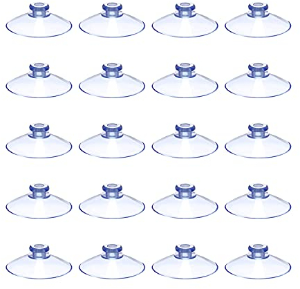 LEBQ Kleine klare Kunststoff-Saugnäpfe ohne Haken-20 mm-20 Packungen