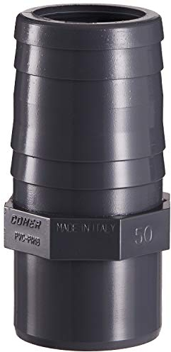 well2wellness® PVC Druckschlauchtülle Achtkant mit Klebeanschluss 2 x 50 mm (107031)