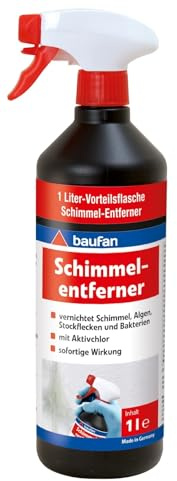Baufan Schimmelspray 1 Liter | mit Aktivchlor | sofortige Wirkung | ideal für Silikon- und Fliesenfugen | vorsichtig Biozidprodukt