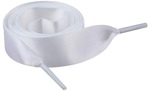 Jamron Plano Seda Satín Cinta Cordones de los Zapatos 2CM Ancho para Zapatillas Bailarinas Pumps P13 Blanco 160 CM