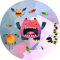 Essbarer Tortenaufleger Monster Halloween // Tortendeko Monsterparty // Cake Topping