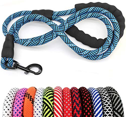 MayPaw 8ft Rope Dog Lead for Large Medium Dogs, Soft Handle Dog Leash | 1/2 Thick Nylon Rope Lead, 3/4/6/7/8/10/12/15 FT, Daily Walking Training, Sturdy Metal Clip, Comfy Grip, More Nice Colors