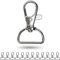 Mousqueton Pivotant, Crochets pivotant avec anneau D, lot de 12, 20 mm de large, avec anneau rotatif à 360 degrés, boucles pour sacs, bijoux et clés, Key Rings, Hooks, Carabiner, DIY