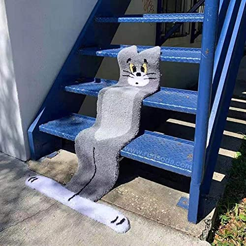 FTIK Treppen Teppich, Außendesign von Tom und Jerry, 2021 Anti-Rutsch Treppenmatten, rutschfest, für den Innenbereich, Selbstklebende Teppiche, Treppe, für Kinder und Haustiere