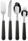 Home 756450 Servizio Posate 24 Pezzi, Inox, Manico Nero, Acciaio Plastica