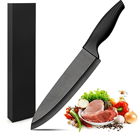Ballery Coltelli Ceramica Nero, Coltelli Ceramica Professionali con Manici Ergonomici Coltello Santoku da 7 Pollici Affilato e Leggero Ideale per Cucina Domestica e il Ristorante