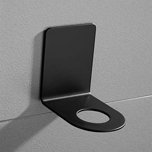 lyrlody Porte-Savon Liquide en Acier Inoxydable, Crochet Porte-Bouteille de Gel Douche, Support Mural Auto-adhésif, Bouteilles Porte-Distributeur, Noir 33 Mm