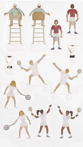 Rico Design Gel Sticker FIGURICO 1 Bogen 19,5x9,5cm Aufkleber kleben Kleber Stickeralbum Sticker aufkleben Tennis