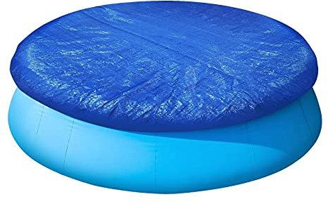Poolabdeckung rund Solar Schwimmbad Wannenabdeckung 305 cm 366 cm 549cm Außenpool Abdeckung Protector Zubehör Blau Poolabdeckung (Color : Blue 549cm)