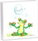 Generisch Frosch in Yoga Pose Ommm | Kunstdruck auf Holz | Bild Wandbild Druck | 20x20 cm | Künstlerin: Heidemarie Brosien