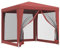 vidaXL Carpa para Fiestas con 4 Paredes de Malla, Cenador para Fiestas Bodas, Toldo Resistente al Agua, Carpa de Jardín Terraza, HDPE Rojo
