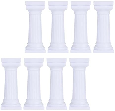 12PCS Cake Supports for Tiered Cakes, 12.5CM Roman Column Cake Pillars Cake Tier Supports for Tiered Cake Construction Cake Stand Sticks for Stacking Supporting Party Supplies Wedding Cake Stand