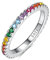Emmie Jewelry Eternity Ring 925 Silber mit Bunte Zirkonia Steine | Damenring mit Regenbogen-Steinen rundherum | Rainbow Ringe für Damen, Frauen Schmuc (62, Silber)