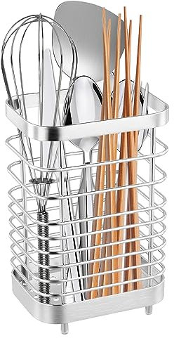 Cliplanyard Stainless Steel Cutlery Storage Rack, Anti-Rust Sink Tidy Drainer, Kitchen Utensil Holder for Knife, Fork, Chopsticks, Space-Saving Utensil Rack (04)