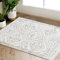 TOPICK Door mat 60x90cm Small Washable Soft Rug Short Pile Taupe Entrance Doormat Geometric Print Carpet Non Slip Lightweight Carpet for Kitchen Bathroom Living Room Bedroom
