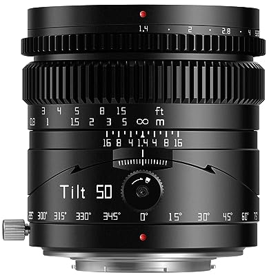 TTArtisan Objectif d'appareil photo inclinable F1.4 50 mm plein cadre grande ouverture manuelle miniature paysage Lilliput prise de vue pour monture M43