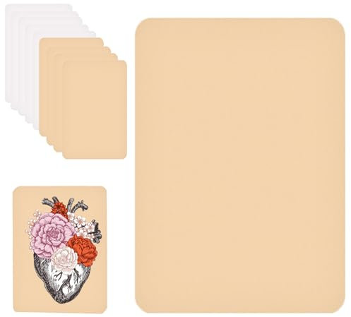 CINY 10 Stück Blank Tattoo Skin, Latex Microblading Praxis Tattoo Skin, Anfänger Anfänger Praxis Kunstleder Kunsthaut, Doppelseitige Praxis Skin (5 Stück weiß und 5 Stück Hautfarben)