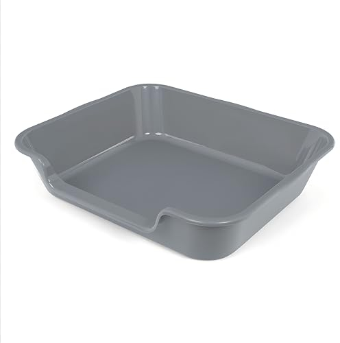 Ying Tutu 1 Packung extra große Katzentoilette (ABS-Material), niedriger Einstieg, Seniorenklo für geriatrische Kätzchen, große Katzen, Jumbo-Haustiersichere Katzentoilette, Tablett für