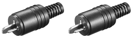 2 Pack 2 Pin DIN Male Speaker Plug Loudspeaker Cable Plug with Screw Terminals for Hi Fi Loud Speaker Devices DVD Player