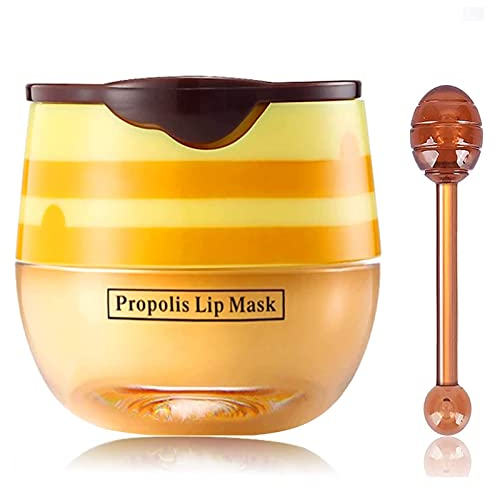 TITIMORE Bee Balm Lip Balm Biene Lippenmaske Feuchtigkeitsspendende Tag & Nacht Lippenpflege Bienen Lippenbalsam Honig Lippenmaske Reduzieren Sie Lippenlinien Falten,Lippenpeeling Lip Moisturizer