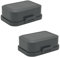 ENGELLAND - 2 x Stapelbare Butterdose mit Deckel und Klick-Verschluss, Anthrazit/Anthrazit, Plastik-box, Butter-Glocke, BPA-frei, Mehrzweck, robust