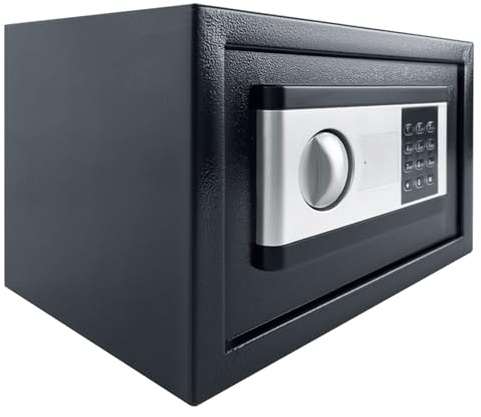 LILIIN Mini Tresor Elektronischer Safe Tresor Klein Tresor für Zuhause, 22L Möbeltresor mit 2 Sicherheitsschlüssel-Digitaler Passwort, für Hause Hotel, 35x25x25cm
