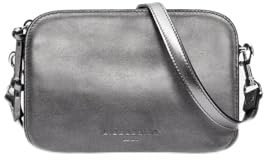 Liebeskind Berlin Umhängetasche Luka – Cross-Body Bag aus Leder mit verstellbaren Schulterriemen – kleine Schultertasche, Fächer mit Reißverschluss – Shoulder Bag, 14.5 x 20.5 x 7 cm,Silver Stone